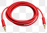 PNG  Aux cable white background technology red. AI generated Image by rawpixel.
