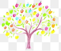 PNG  Apple tree drawing sketch plant. AI generated Image by rawpixel.