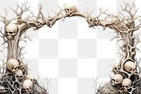 PNG Bone illustration border white background celebration driftwood. AI generated Image by rawpixel.