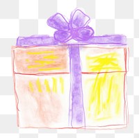 PNG  Gift box drawing art white background. AI generated Image by rawpixel.