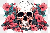 PNG Skull bone flower plant art. AI generated Image by rawpixel.