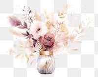 PNG  Flower in vase painting plant art. AI generated Image by rawpixel.