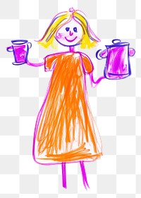 PNG  Housewife drawing sketch art. AI generated Image by rawpixel.