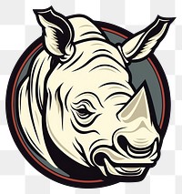 PNG  Rhinoceros animal mammal logo. AI generated Image by rawpixel.