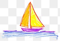PNG  Sailing boat drawing sailboat vehicle. AI generated Image by rawpixel.