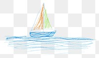 PNG  Sailing boat drawing watercraft sailboat. AI generated Image by rawpixel.