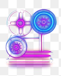 PNG Film icon light neon lighting. AI generated Image by rawpixel.