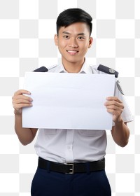 PNG A asian police men portrait holding paper. AI generated Image by rawpixel.