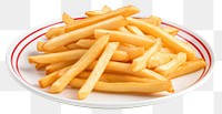 PNG  French frie on the little plate fries food white background. AI generated Image by rawpixel.