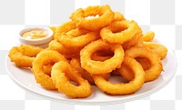 PNG  Onion rings fries plate food white background. AI generated Image by rawpixel.