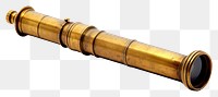 PNG  Antique old spyglass white background ammunition telescope. AI generated Image by rawpixel.