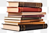 PNG  Stack of books publication library white background. 
