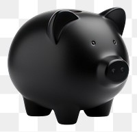 PNG  Piggy bank black pig white background. 