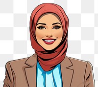 PNG  Confident Muslim businesswoman smiling portrait adult smile. AI generated Image by rawpixel.