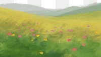 PNG Meadow painting backgrounds grassland. AI generated Image by rawpixel.
