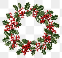PNG  Wreath christmas holly plant. AI generated Image by rawpixel.
