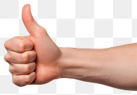 PNG  A hand showing thumbs up finger gesturing pointing. AI generated Image by rawpixel.