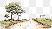 PNG Road sketch cartoon drawing. 