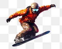 PNG  Snowboarder snow snowboarding adventure. AI generated Image by rawpixel.