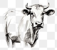 PNG Cow drawing livestock mammal. AI generated Image by rawpixel.