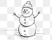 PNG Snowman snowman drawing sketch. AI generated Image by rawpixel.