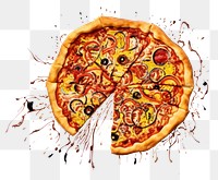 PNG Pizza pizza food white background. AI generated Image by rawpixel.