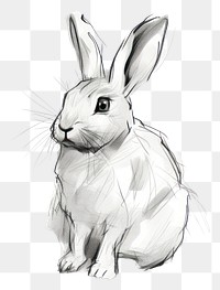 PNG Rabbit drawing animal mammal. AI generated Image by rawpixel.