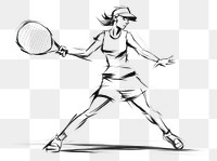 PNG Tennis drawing tennis sports. AI generated Image by rawpixel.