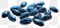 PNG Coffee beans jewelry blue blue background. AI generated Image by rawpixel.
