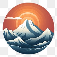 PNG Mountain logo nature art. AI generated Image by rawpixel.