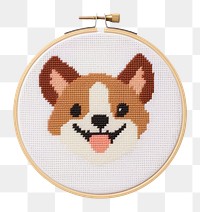 PNG Dog face embroidery pattern stitch. AI generated Image by rawpixel.