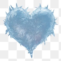 PNG Heart heart blue ice. AI generated Image by rawpixel.