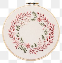 PNG Little Christmas wreath embroidery pattern textile. AI generated Image by rawpixel.