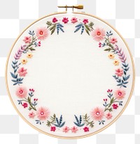 PNG Little Easter round border embroidery pattern textile. AI generated Image by rawpixel.