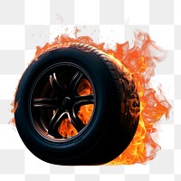 PNG Car tire fire car fireplace. AI generated Image by rawpixel.
