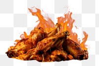 PNG Chicken wings fire bonfire burning