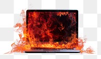 PNG Computer computer fire fireplace. AI generated Image by rawpixel.