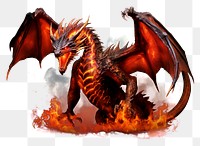 PNG Dragon full body dragon fire darkness