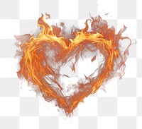 PNG Heart fire burning heart