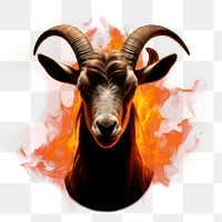 PNG Goat livestock wildlife burning. AI generated Image by rawpixel.