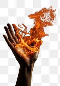 PNG Hand hand fire burning. AI generated Image by rawpixel.