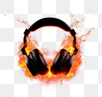 PNG Headphones headphones fire headset. AI generated Image by rawpixel.