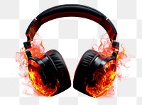 PNG Headphones headphones headset burning. AI generated Image by rawpixel.