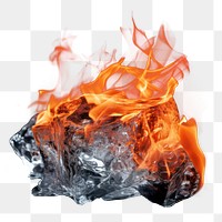PNG Ice fire bonfire burning. AI generated Image by rawpixel.