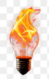 PNG Light bulb lightbulb fire burning. AI generated Image by rawpixel.