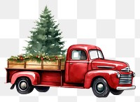 PNG Christmas tree in the truck vehicle plant white background. AI generated Image by rawpixel.