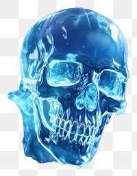 PNG Skull blue darkness abstract. 