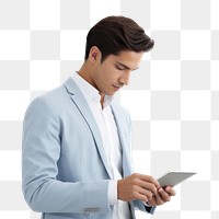 PNG Young business man computer reading blazer. AI generated Image by rawpixel.