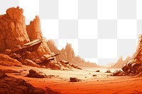 PNG Mars surface borders landscape mountain outdoors. AI generated Image by rawpixel.