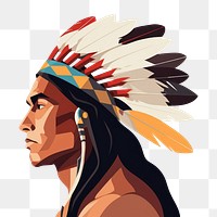 PNG Indian native america white background creativity side view. AI generated Image by rawpixel.